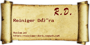Reiniger Dóra névjegykártya